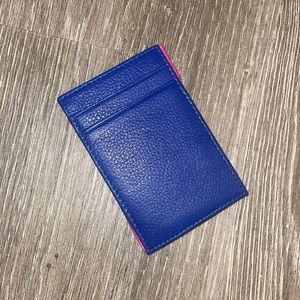 J. Crew Navy and Pink Leather Magic Wallet